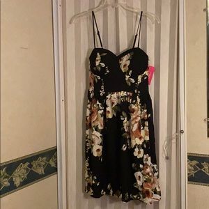 Xhilaration Black Dress with Flower Details